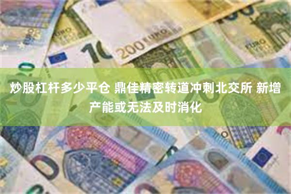 炒股杠杆多少平仓 鼎佳精密转道冲刺北交所 新增产能或无法及时消化